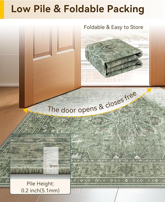 RELEANY Washable Area Rug, Runner 3'x12', Water Repellent, Pet Friendly - Image 4