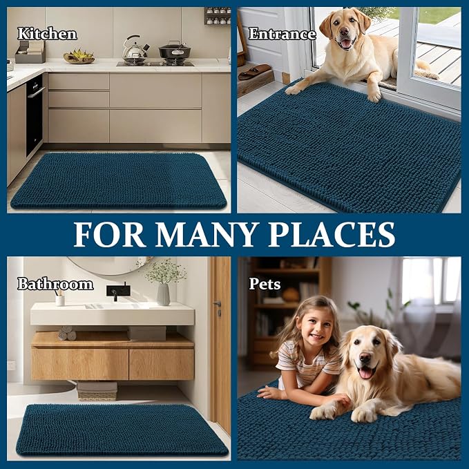 OLANLY Dog Door Mat for Muddy Paws 59x35, Super Absorbent Chenille Mud Mat | - Image 8