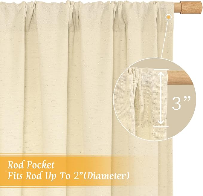 Light Filtering 72 Inch Linen Curtains - Image 3