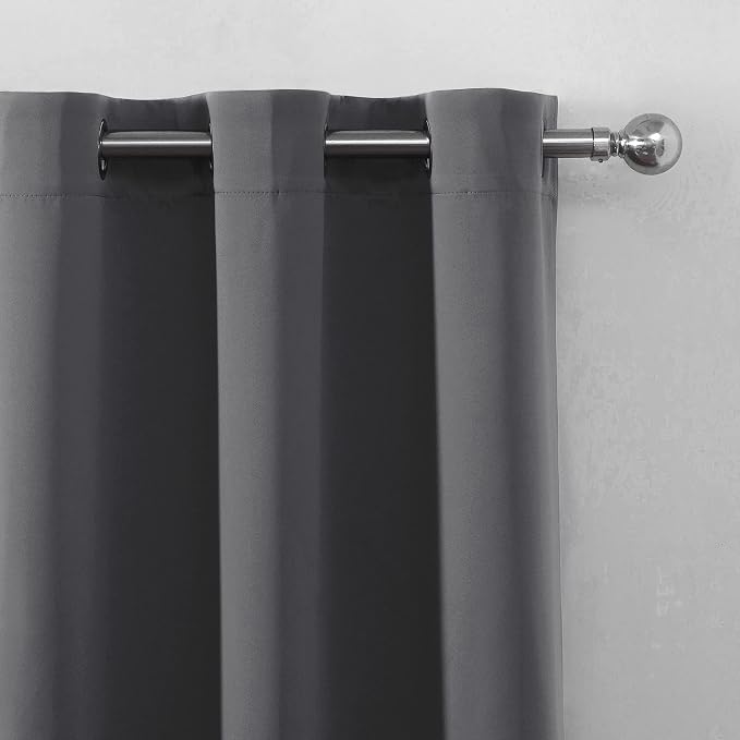 Grey Thermal Blackout Curtains/38 x 54 Inch/Set of 2 Panels Room Darkening - Image 7