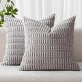 MIULEE Euro Sham Decorative Throw Pillow Covers 26x26 Light Grey Pack of 2 | by MIULEE