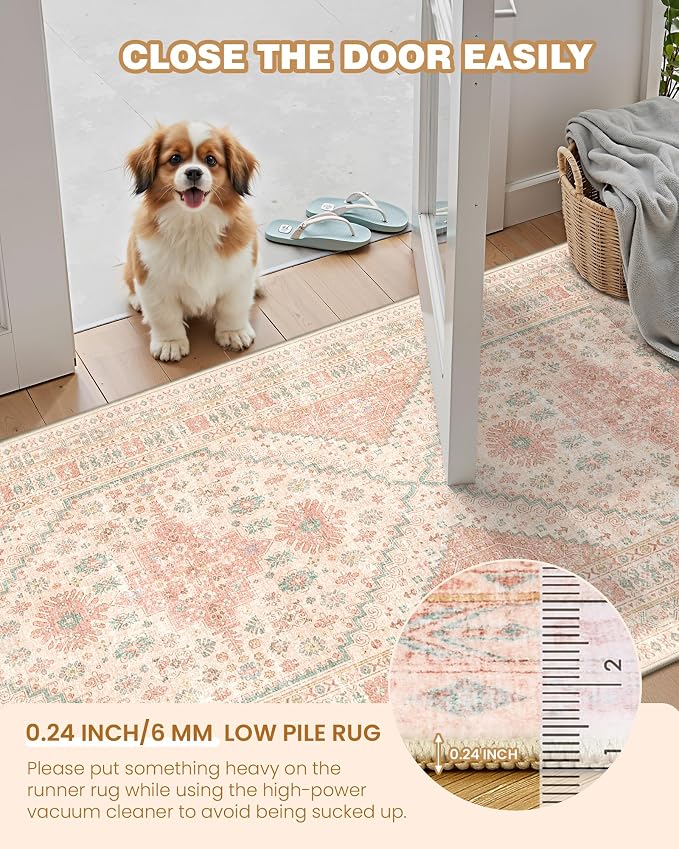 Runner Rug 2x8 Runners for Hallways Non Slip Washable Rugs, Low Pile Soft - Image 6