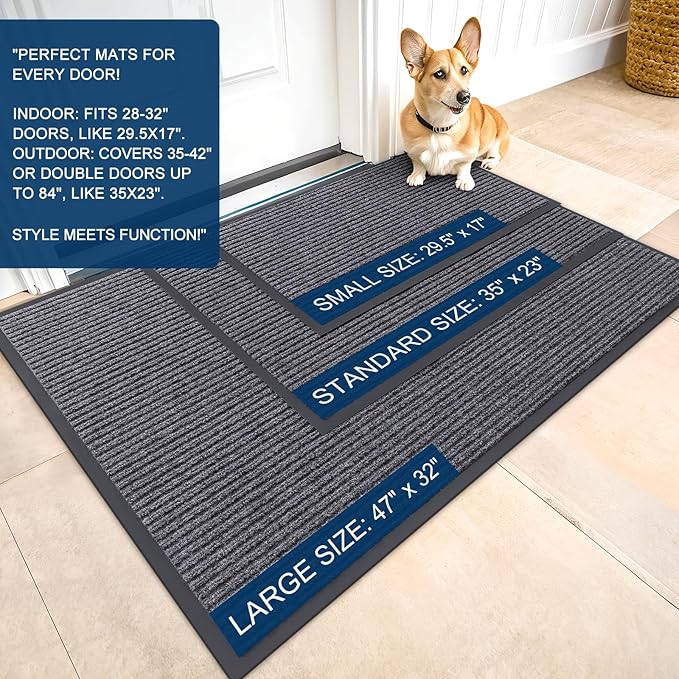 OLANLY Front Door Mat 29.5x17, Waterproof Heavy-Duty Indoor Outdoor Doormat | - Image 2