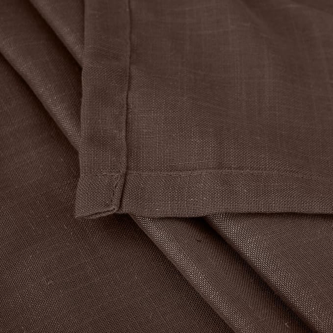BGment Brown Linen Short Curtains 36 Inch Length - Image 7