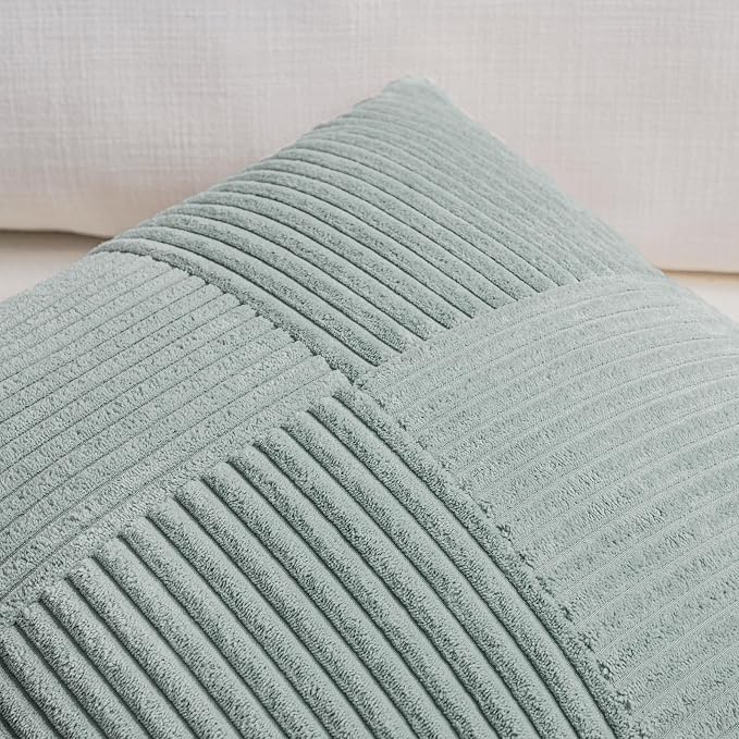 Fancy Homi 2 Packs Grey Blue Lumbar Decorative Throw Pillow Covers 16x28 Inch - Image 3