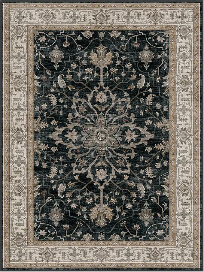 RELEANY Washable Area Rug, Square 7'x7', Water Repellent, Pet Friendly - Image 8