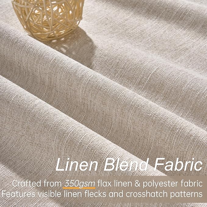 Topfinel 108 Inches Long Blackout Linen Curtains - Image 4