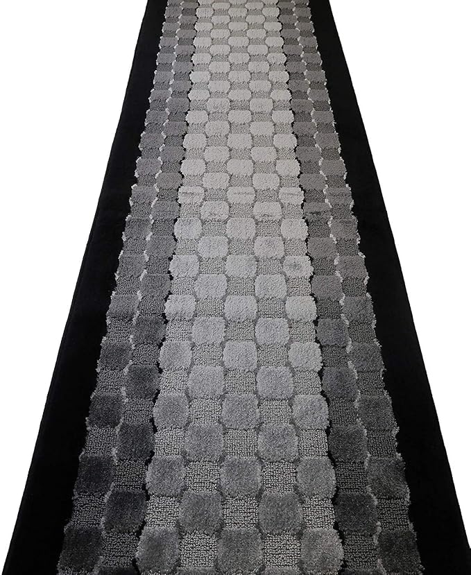 Custom Length Hallway Runner Rug, Slip Resistant, Checkered Black, 26 Inch X 26 - Image 6