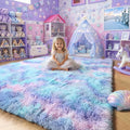 Amdrebio Purple Rainbow Mermaid Plush Area Rug 5x7 by Amdrebio