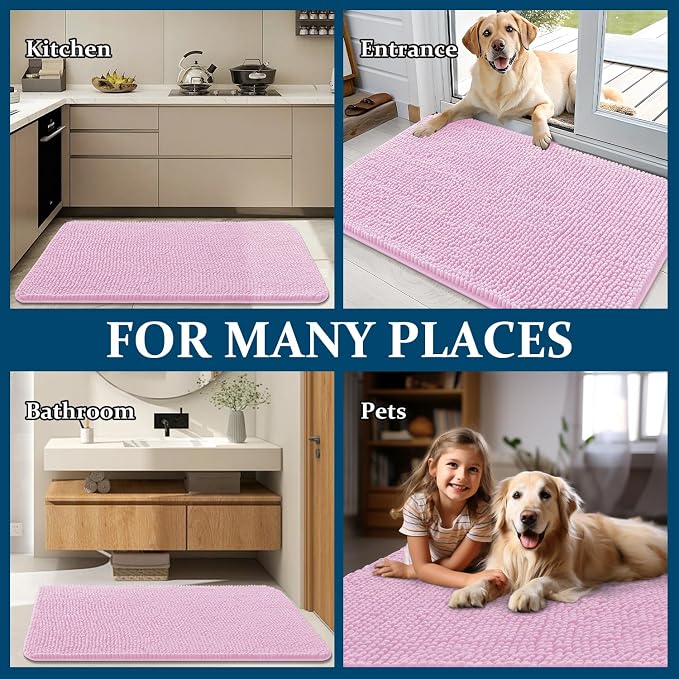 OLANLY Dog Door Mat for Muddy Paws 36x24, Super Absorbent Chenille Mud Mat | - Image 8