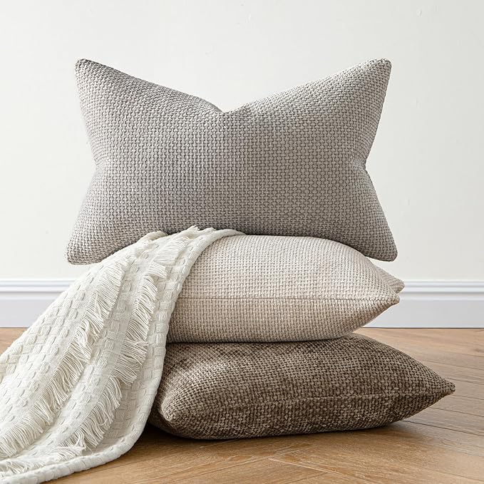 MIULEE Decorative Couch Throw Pillow Covers 16x16 Inch Neutral Khaki 2 Pack | - Image 4