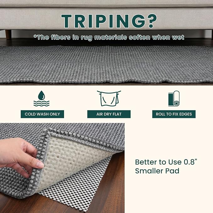 KOZYFLY Cotton Runners for Hallway 2x8, Washable Runner Rug, Woven Non Slip - Image 7