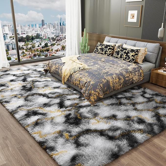 LOCHAS 4x6 Area Rugs Fluffy Living Room Carpets - Image 3