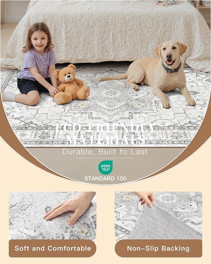 Madane Hallway Runner Rug 2x5 Washable Entry Rugs Non-Slip, Soft Low-Pile - Image 5