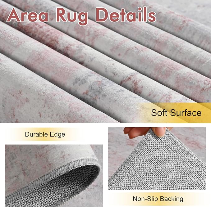 5x7 Ft Area Rugs for Living Room, Soft Non-Slip Washable Rugs Modern Abstract - Image 5