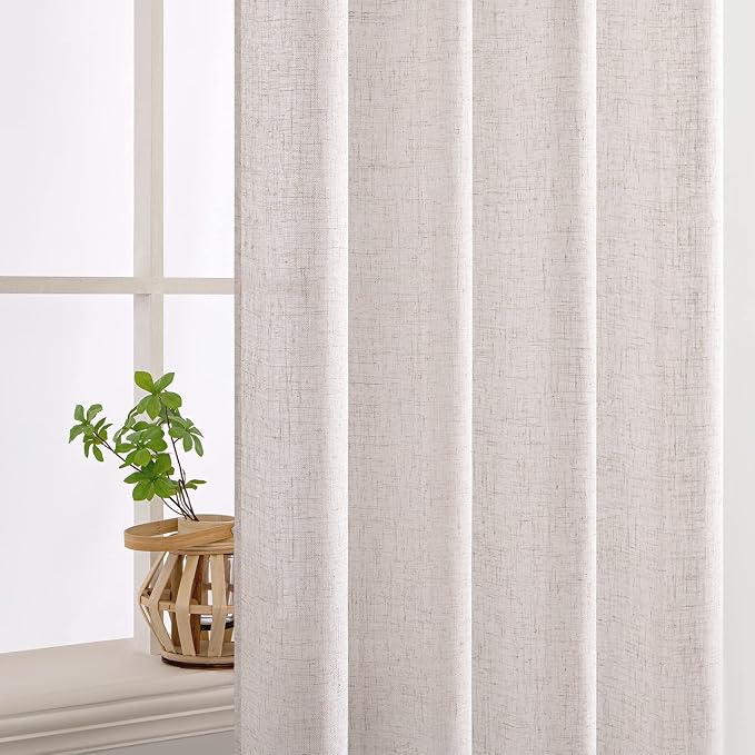 MIULEE White Linen Curtains 52x84 Inch - Image 5