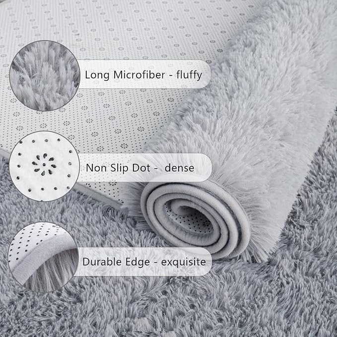 Chicrug Soft Runner Rugs for Bedroom Living Room Plush Fluffy Rug 2x5 | Shag - Image 6