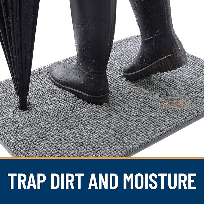 OLANLY Dog Door Mat for Muddy Paws 44x24, Super Absorbent Chenille Mud Mat | - Image 2