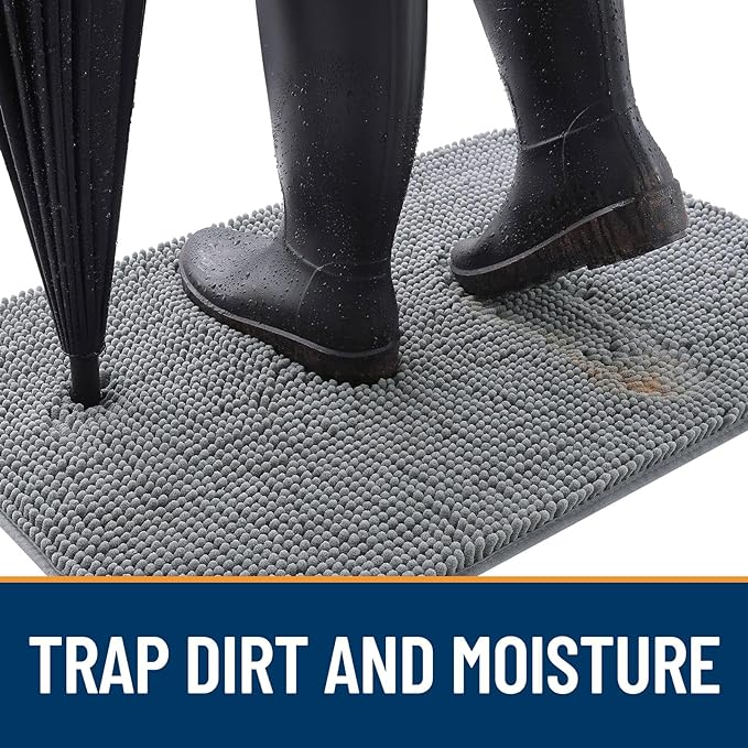 OLANLY Dog Door Mat for Muddy Paws 40x24, Super Absorbent Chenille Mud Mat | - Image 2