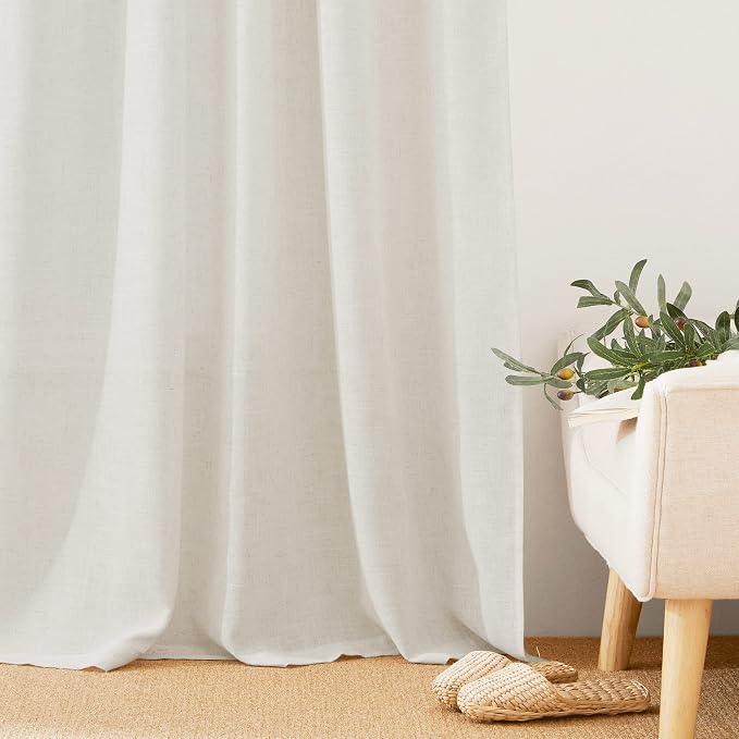 RYB HOME Short Linen Sheer Curtains - Image 4