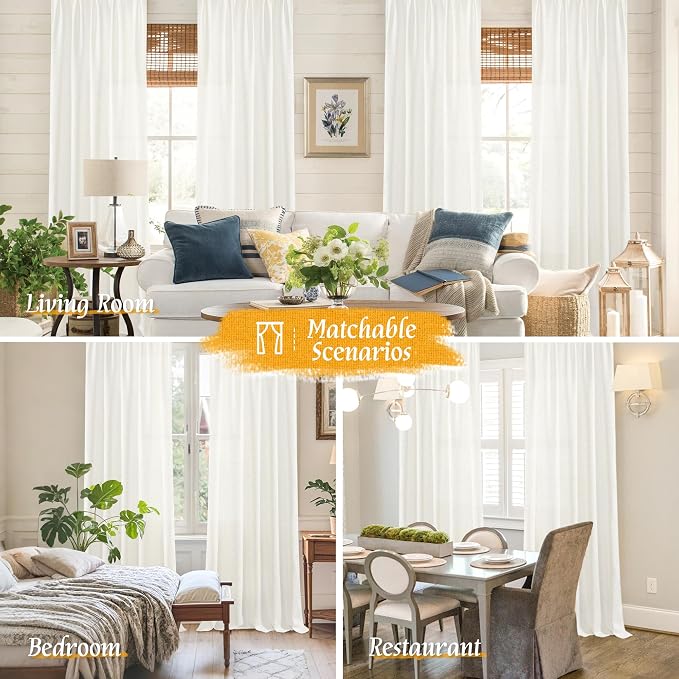 Light Filtering Natural Linen 63 Inch Length Curtains - Image 6