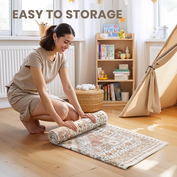 2x4 Rug Runners for Hallways Non Slip, Nursery Room, Soft Runner Rug, Stain - Image 9