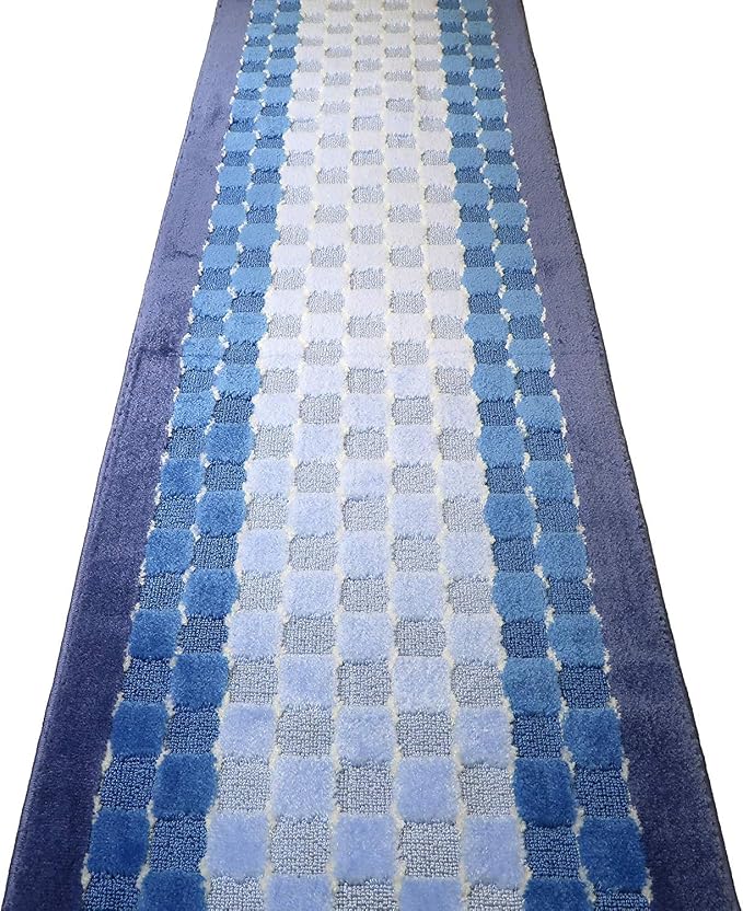 21 Ft Blue Extra Long Hallway Runner Rug, Custom Size, Non Slip Washable | - Image 6