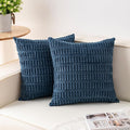 Aegero Pack of 2 Corduroy Decorative Throw Pillow Covers 24x24 Inch, Teal | by Unknown