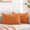 Fancy Homi 2 Packs Burnt Orange Lumbar Decorative Throw Pillow Covers 12x20 Inch by Fancy+Homi