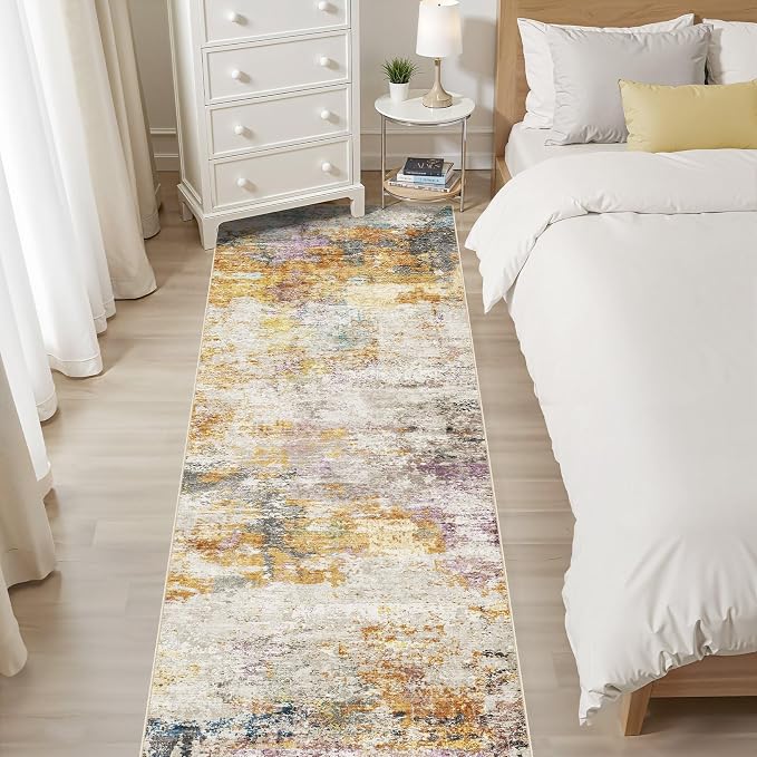 LOONGRUG Runner Rug 2x5 Washable Non-Slip Kitchen Neutral Modern Rug | Abstract - Image 6
