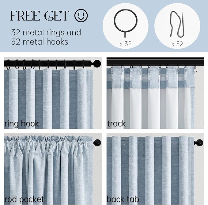 Topfinel 92 Inch Long Total Blackout Curtains - Image 3
