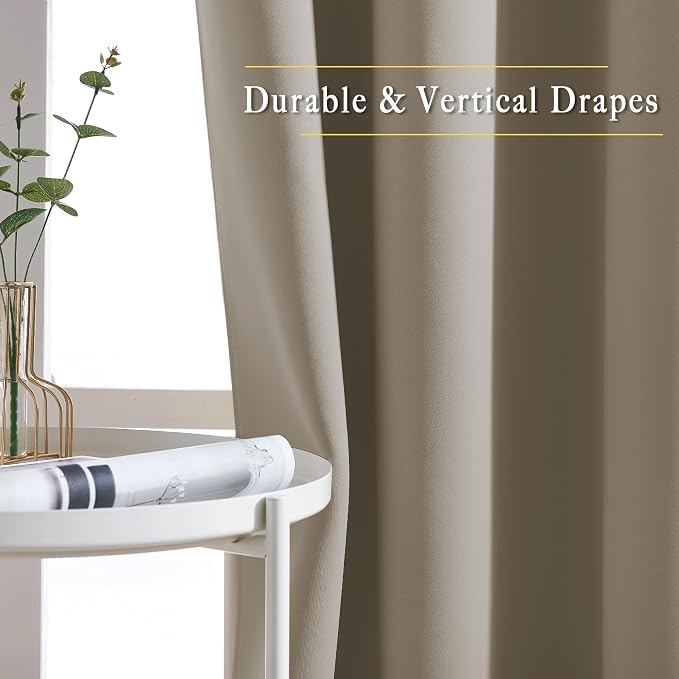 NICETOWN Taupe Blackout Curtains & Drapes - Image 5