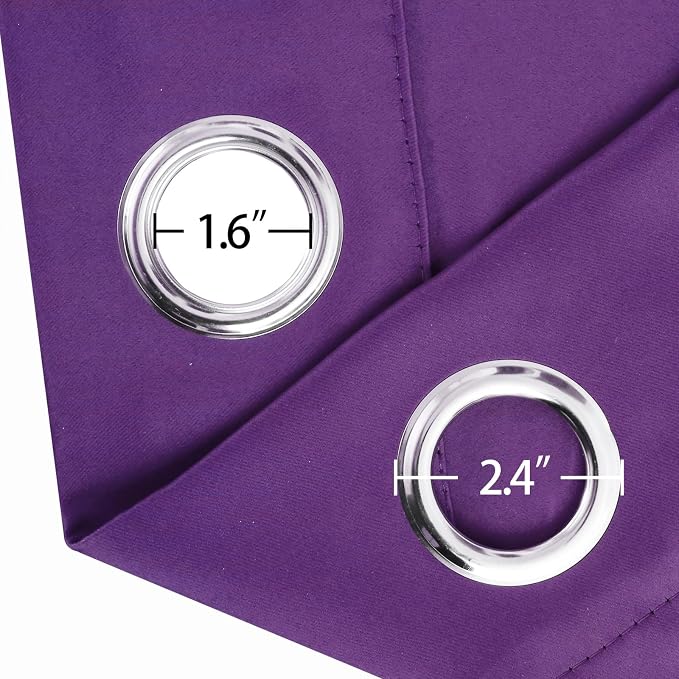 Blackout Curtains 52 x 120 Inch Long Purple Curtains Set of 2 Panels Room - Image 5
