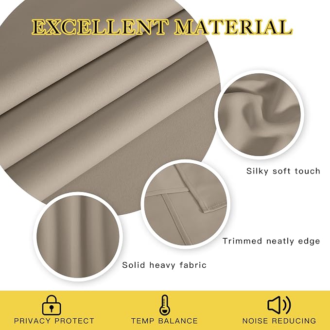 NICETOWN Blackout Curtains 54 Inches Long, Thermal Insulated Room Darkening - Image 2