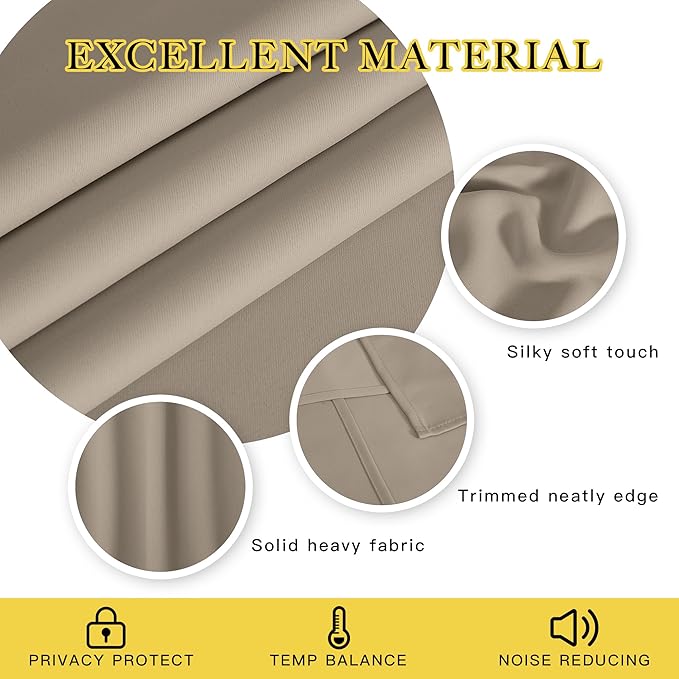 NICETOWN Blackout Patio Curtains 100 x 95 Inches Long - Image 2