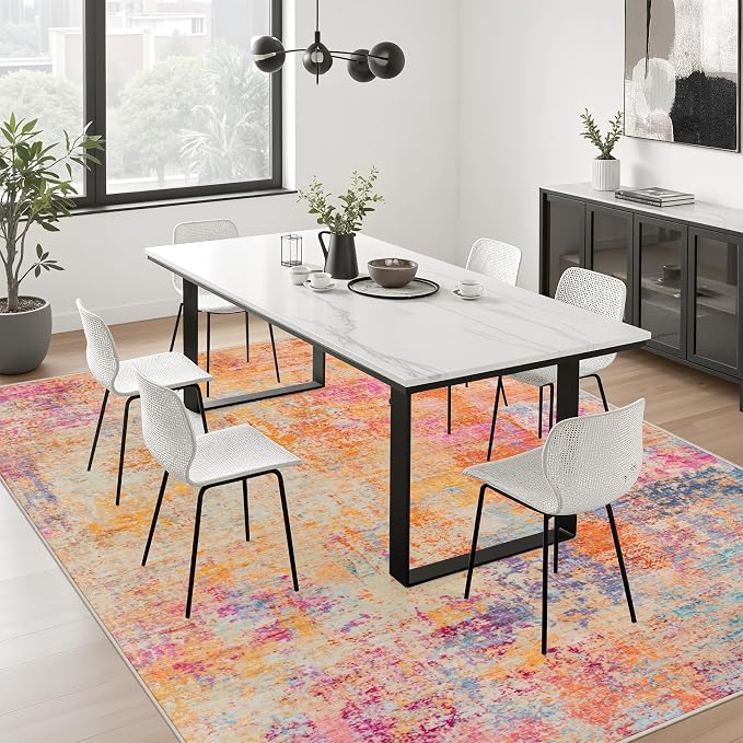 6x9 Area Rug Living Room: Modern Washable Soft Carpet Galaxy Haze | - Image 4