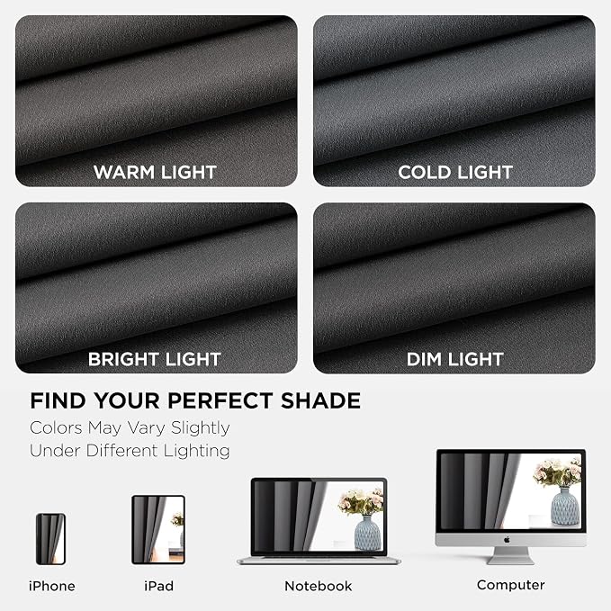 Joydeco Grey Blackout Curtains for Bedroom 95 Inch 2 Panels - Image 7
