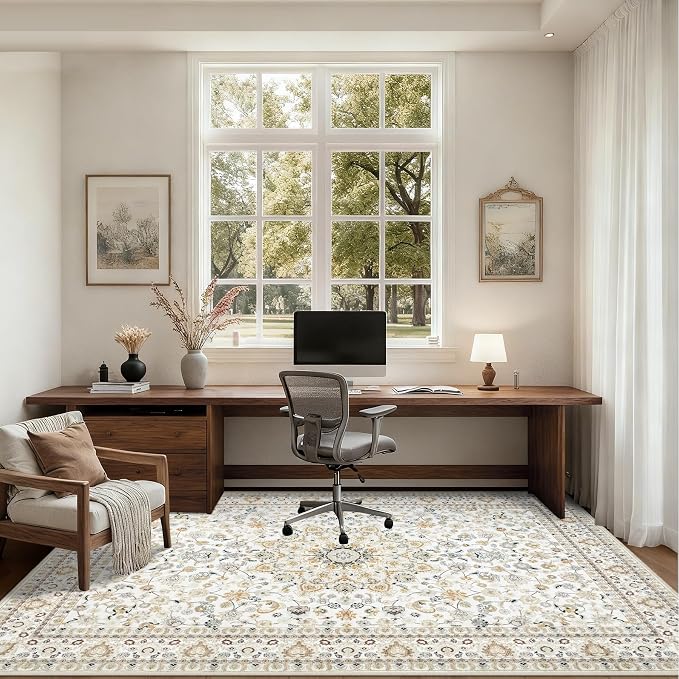 4x6 Area Rugs Living Room: Washable Vintage Rug - Image 6