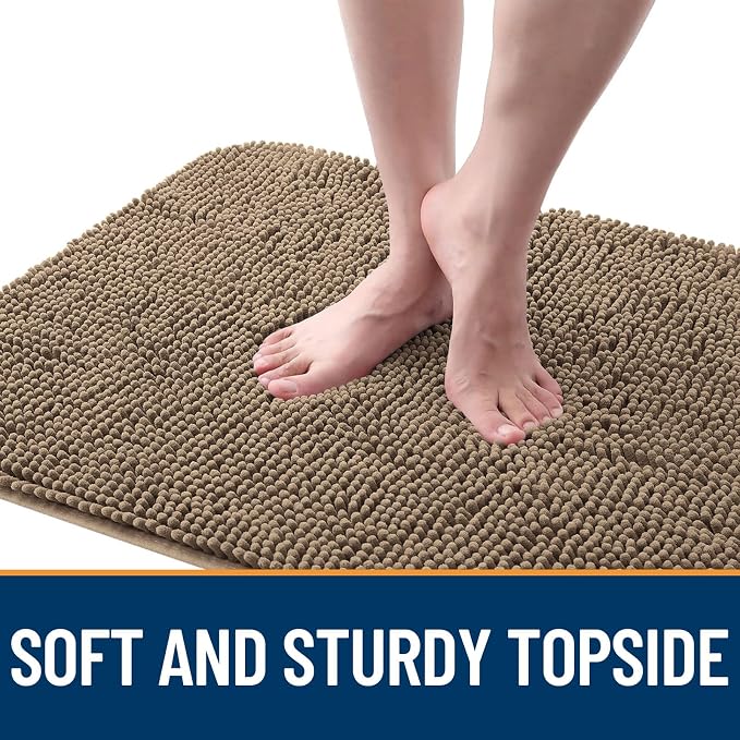 OLANLY Dog Door Mat for Muddy Paws 70x32, Super Absorbent Chenille Mud Mat | Tan - Image 4