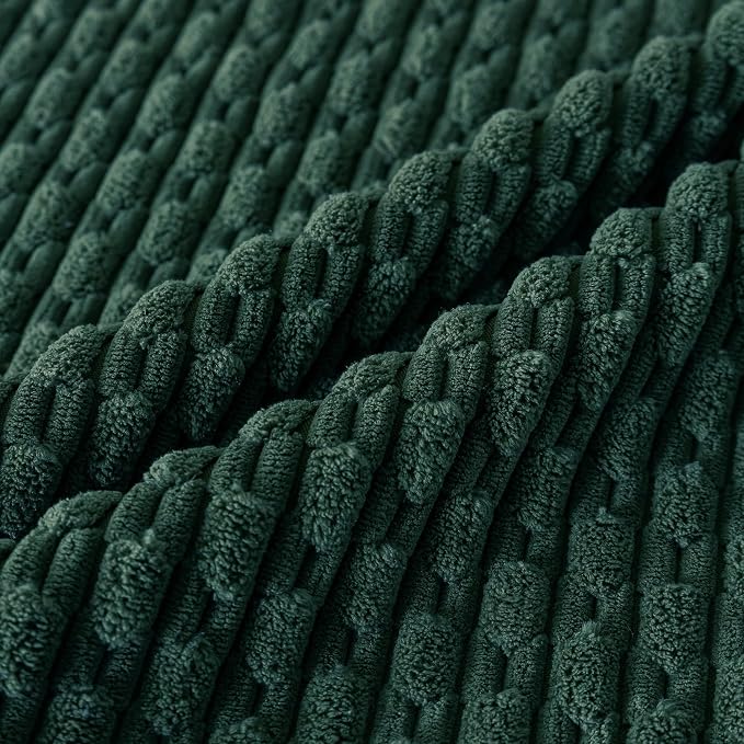 Set of 4 Dark Green Decorative Throw Pillow Covers 18x18 Inch Corduroy Pillow - Image 4