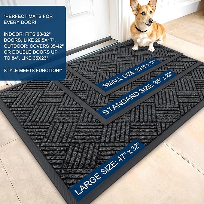 OLANLY Front Door Mat Outside Entrance 59x34, Waterproof Heavy-Duty Doormat | - Image 2