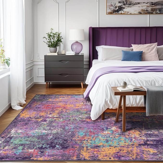 RELEANY Washable 10'x14' Abstract Area Rug - Image 3