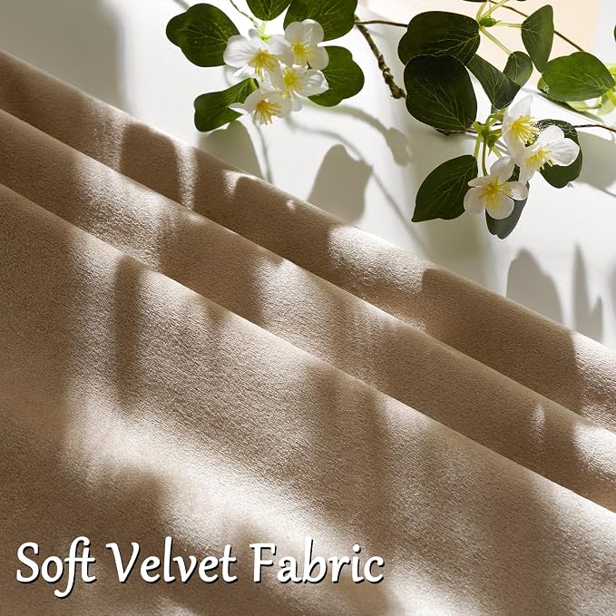 GIGIZAZA Taupe Velvet Pillow Covers 20x20 Decorative Pillows Pack of 2 | - Image 5