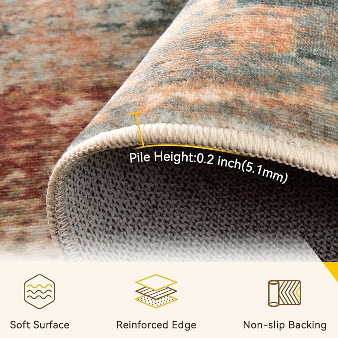 RELEANY Washable 5'x7' Abstract Area Rug - Image 5