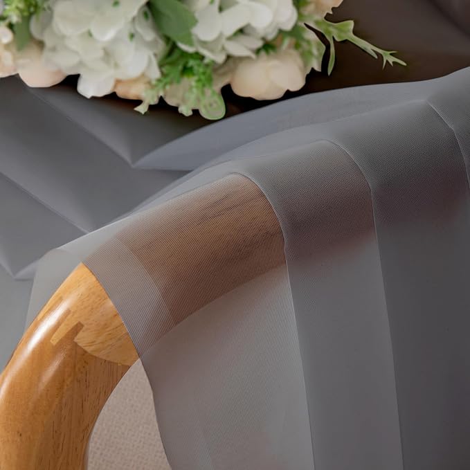 Simplebrand Grey Sheer Curtains 72 Inches Long 2 Panels - Image 7