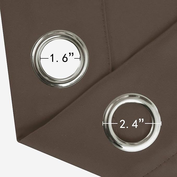 Chocolate Brown Blackout Curtains 40 x 63 Inch Length/Set of 2 Curtain - Image 5