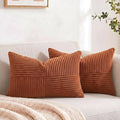 Fancy Homi 2 Packs Rust Lumbar Decorative Throw Pillow Covers 14x22 Inch by Fancy+Homi