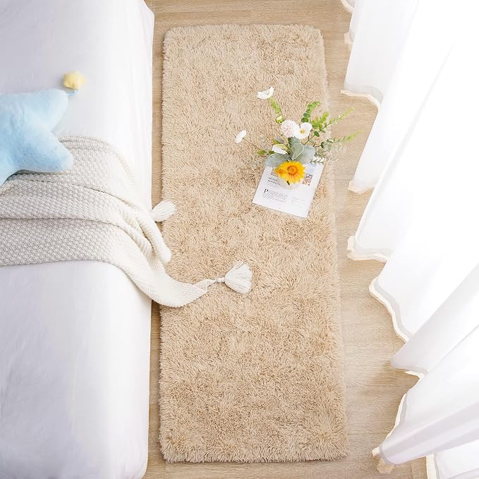 Chicrug Soft Runner Rugs for Bedroom Living Room Plush Fluffy Rug 2x7 | Shag - Image 5