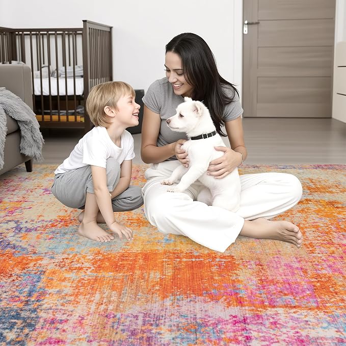 10x12 Area Rug Living Room: Modern Washable Soft Carpet Galaxy Haze | - Image 9