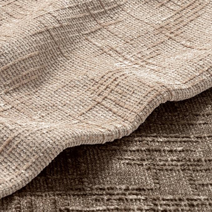 MIULEE Chenille Textured Euro Throw Pillow Covers Oatmeal 22x22 Set of 2 | - Image 2